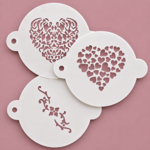 Lot de 3 minis pochoirs Mya Amour Format 9 x 9 cm