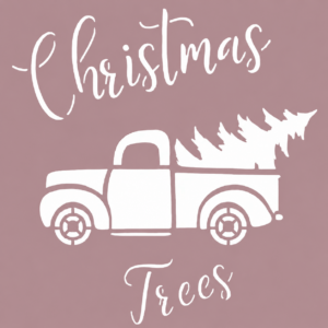 Pochoir Mya 008 Camionnette Christmas Format 18 x 18 cm