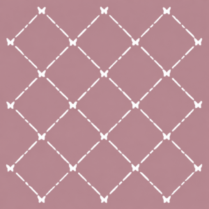 Pochoir Mya 025S Croisillons et Papillons Format 12 x 12 cm