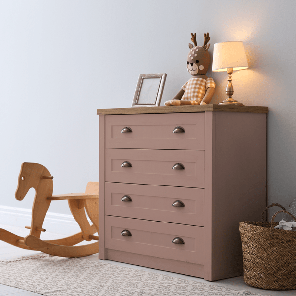 Commode peinte avec Peinture Hybride Cadence H 030 Powder Pink