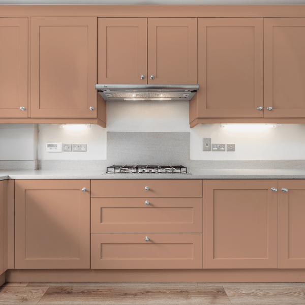 Cuisine peinte avec Peinture Hybride Cadence H 094 Salmon