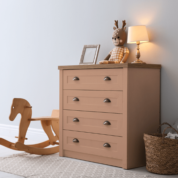 Commode peinte avec Peinture Hybride Cadence H 094 Salmon