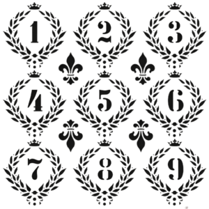 Pochoir Cadence HDM 012 Numeros Format 25 x 25 cm