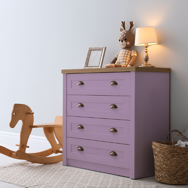 Commode peinte avec Peinture Hybride Cadence H 032 Light Mauve