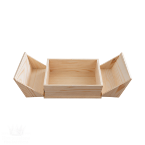 Coffret à décorer en bois brut ouvert - Format 23 x 16 x 8,5 cm