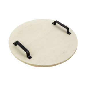 Plateau rond en bois brut à décorer